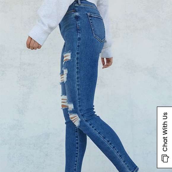 PacSun Distressed Medium Wash Super Stretch Skinny Jeans Size 26 - Picture 5 of 7